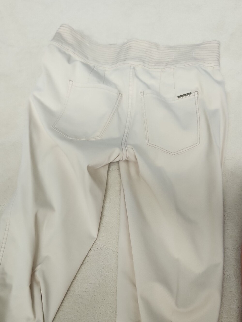 White House Black Market Cream Wide-Rib Waist Pants - Picture 3 of 3
